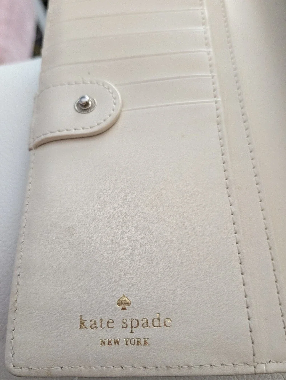 Kate Spade New York Teal Patent Polka Dot Continental Wallet Bow Accent EUC